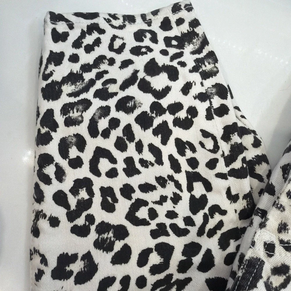 Express Leopard Print High Rise Ankle Legging Pants Cheetah Jaguar Women's 6R